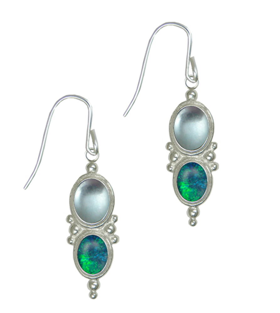 Sterling Silver Drop Dangle Earrings With Blue Topaz